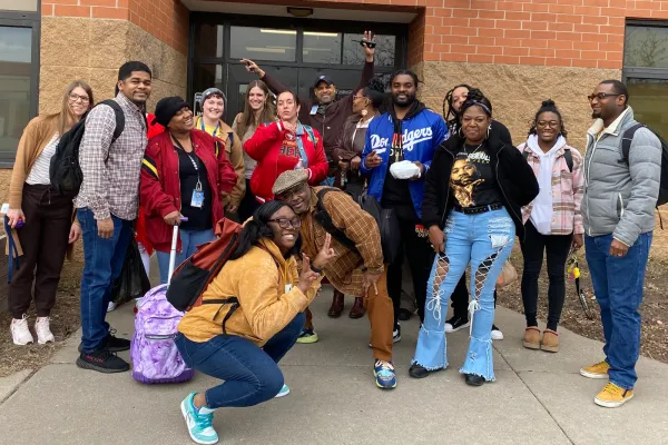 MFT members at Harrison Education Center in north Minneapolis participated in "#WalkoutWednesday"