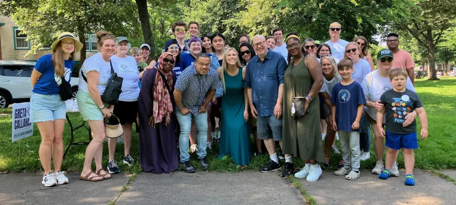 Greta Callahan and supporters