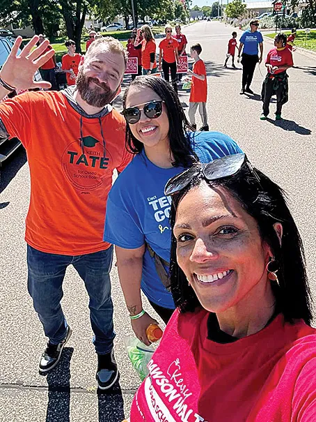 AFL-CIO endorsed candidates for Osseo School Board, left to right: Keith Tate, Tekoa Cochran, Kelsey Dawson Walton