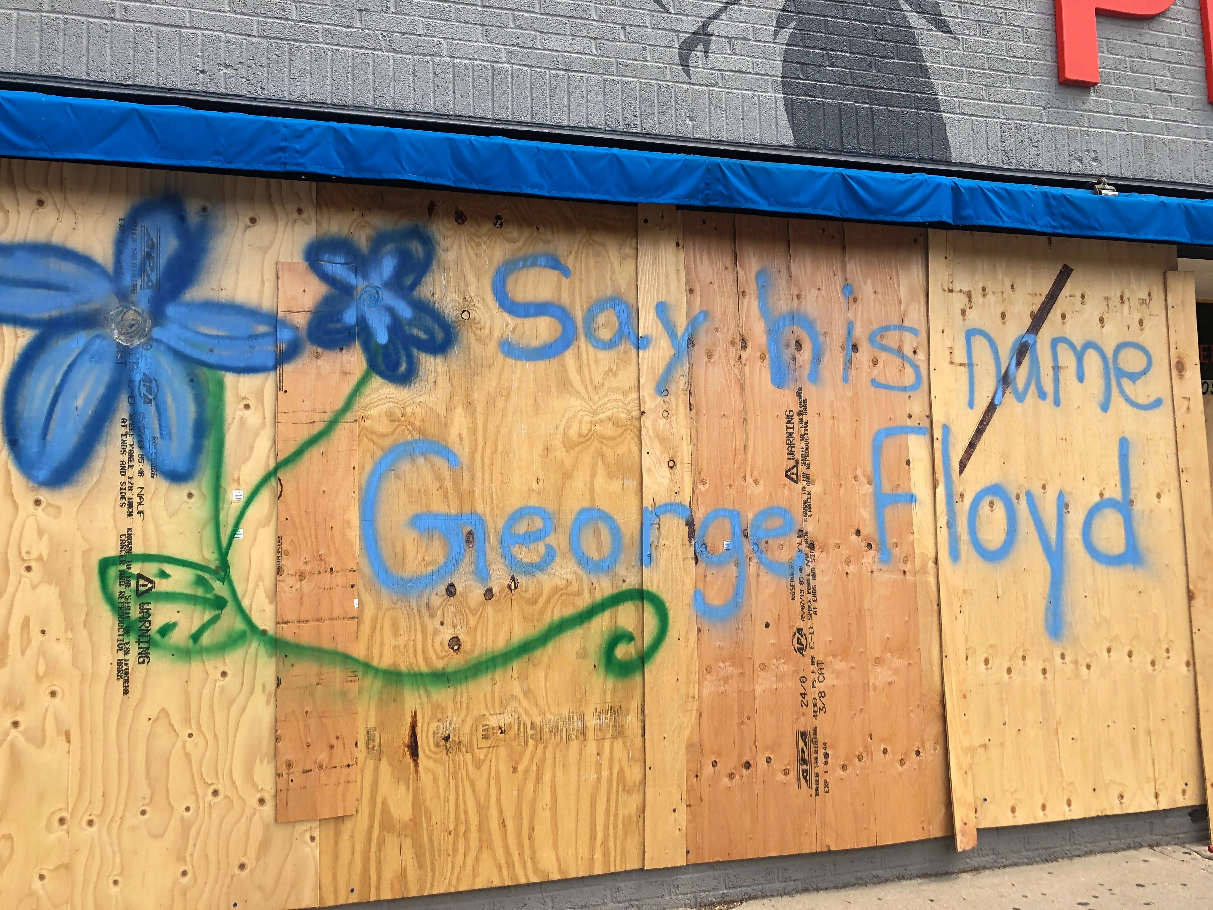 Art on wood, formerly located on Phoenix Theater in Minneapolis. Photo: Annie Vitale, Urban Art Mapping Research Project