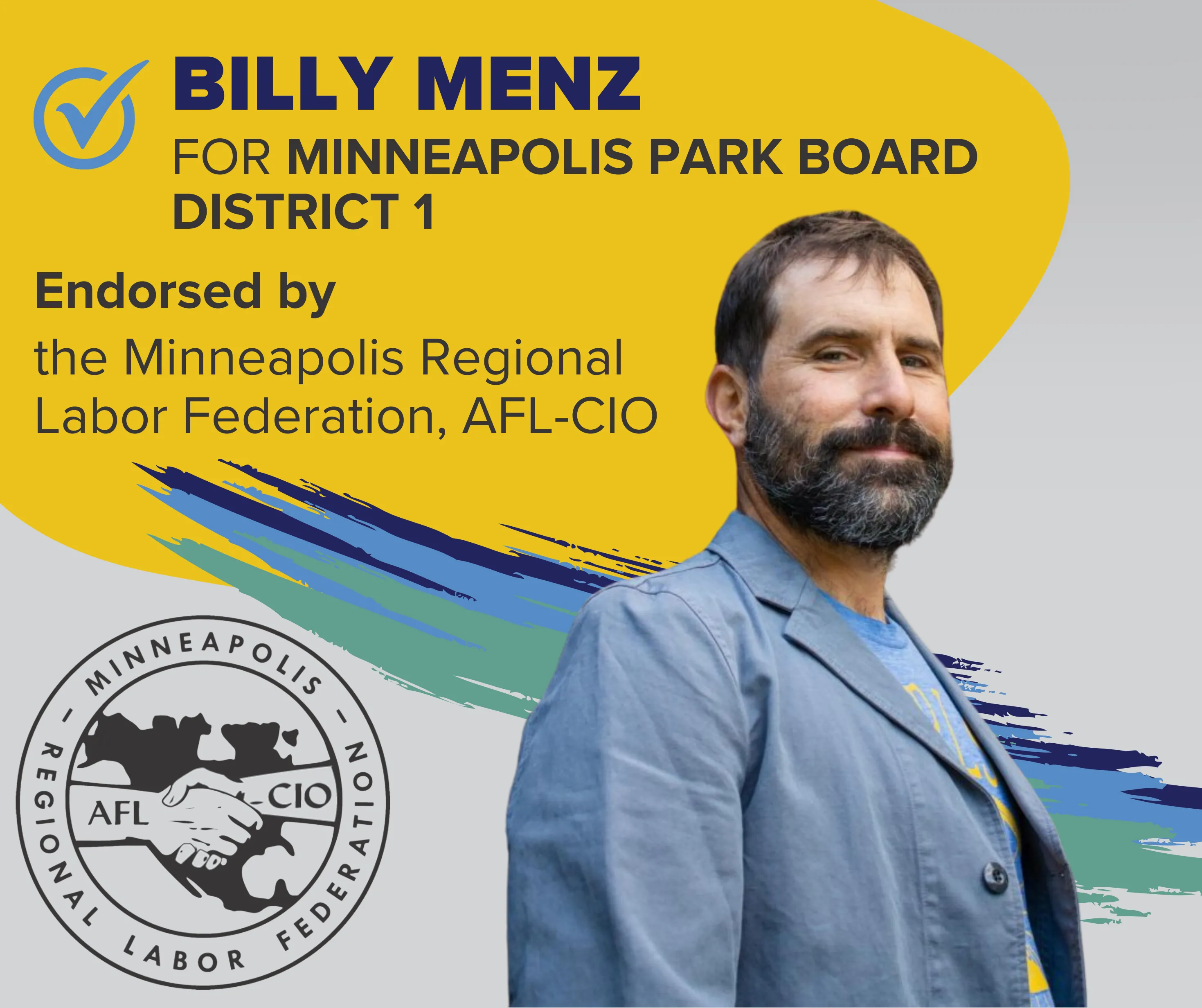 Charles Rucker for Minneapolis Park Board, District 1, endorsed by Minneapolis Regional Labor Federation, AFL-CIO