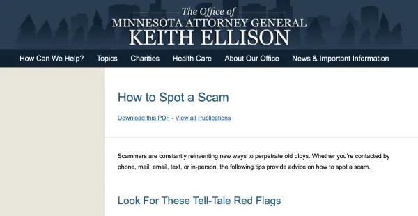 AG's how to spot a scam